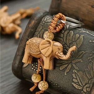 Elephant Keychain with Beads